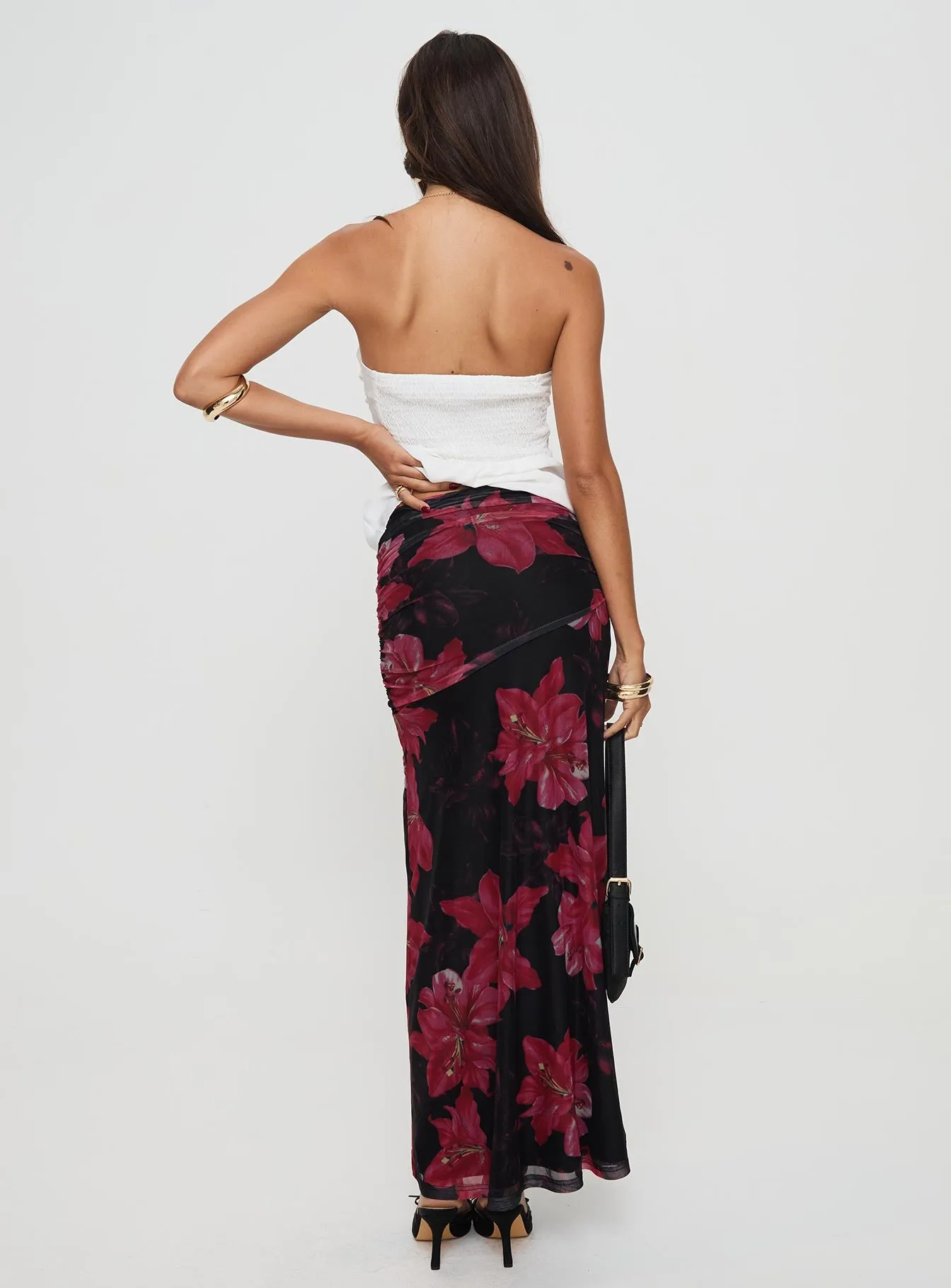 Cooperi Maxi Skirt Black / Red Floral sold by Princess Polly product image thumbnail 5