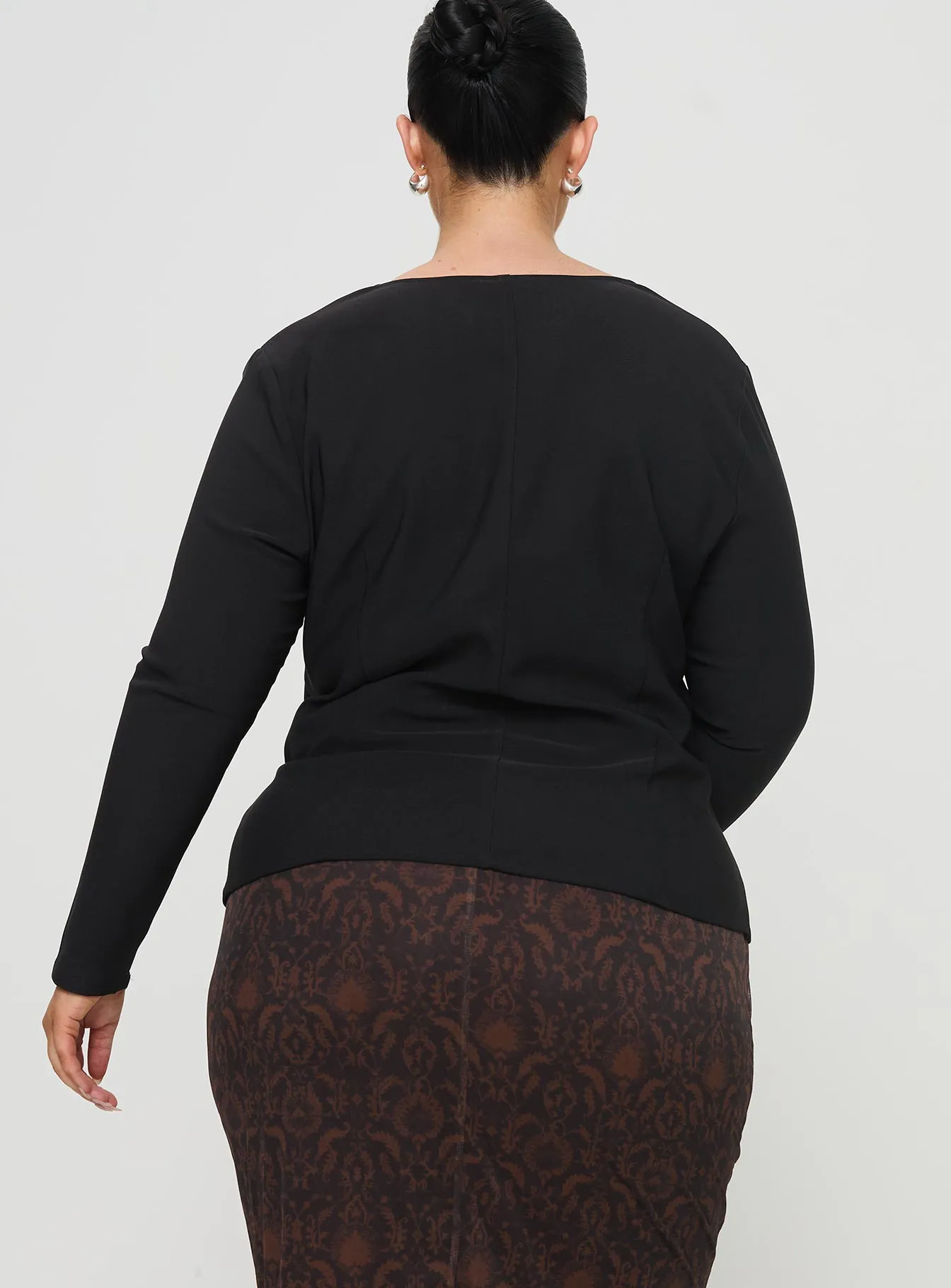 Gaskin Long Sleeve Top Black Curve sold by Princess Polly product image thumbnail 5