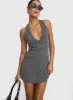 Fenny Mini Dress Grey Petite sold by Princess Polly