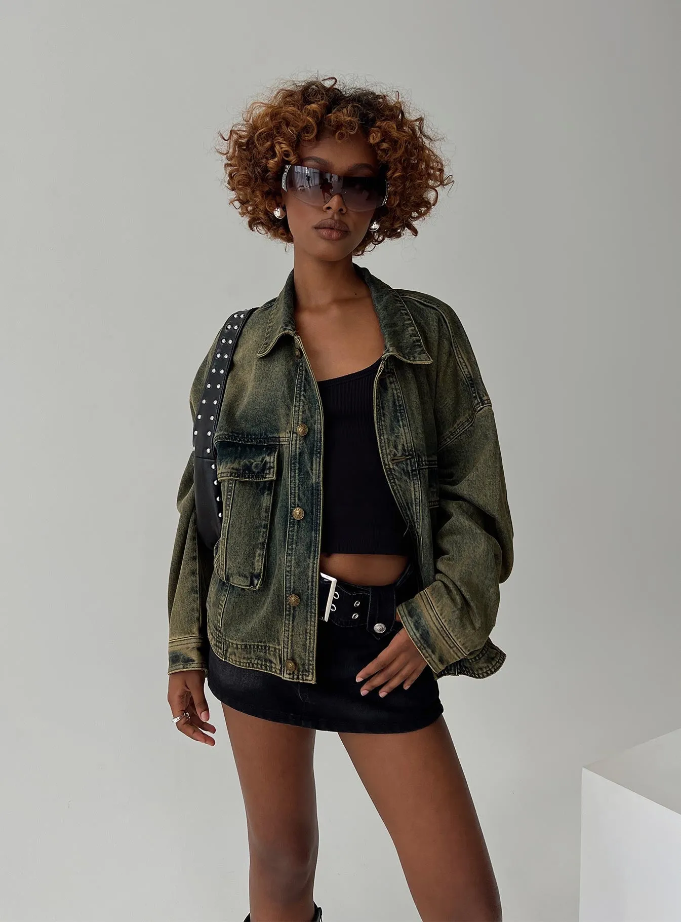 Kier Oversized Jacket Denim Antique Wash sold by Princess Polly product image thumbnail 2