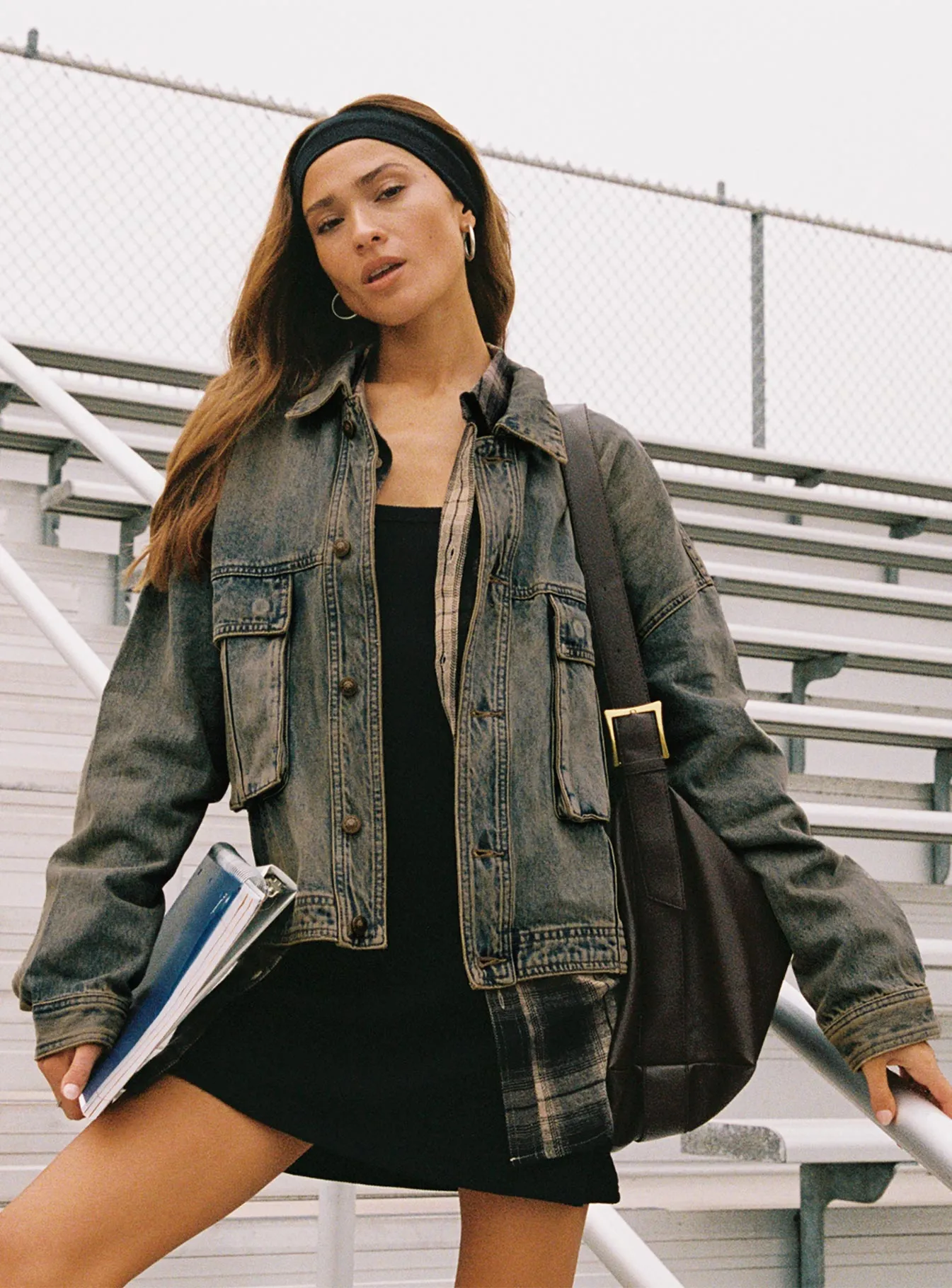 Kier Oversized Jacket Denim Antique Wash sold by Princess Polly