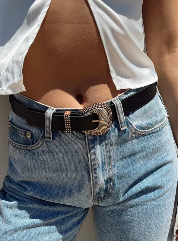 Trey Belt Black / Gold sold by Princess Polly