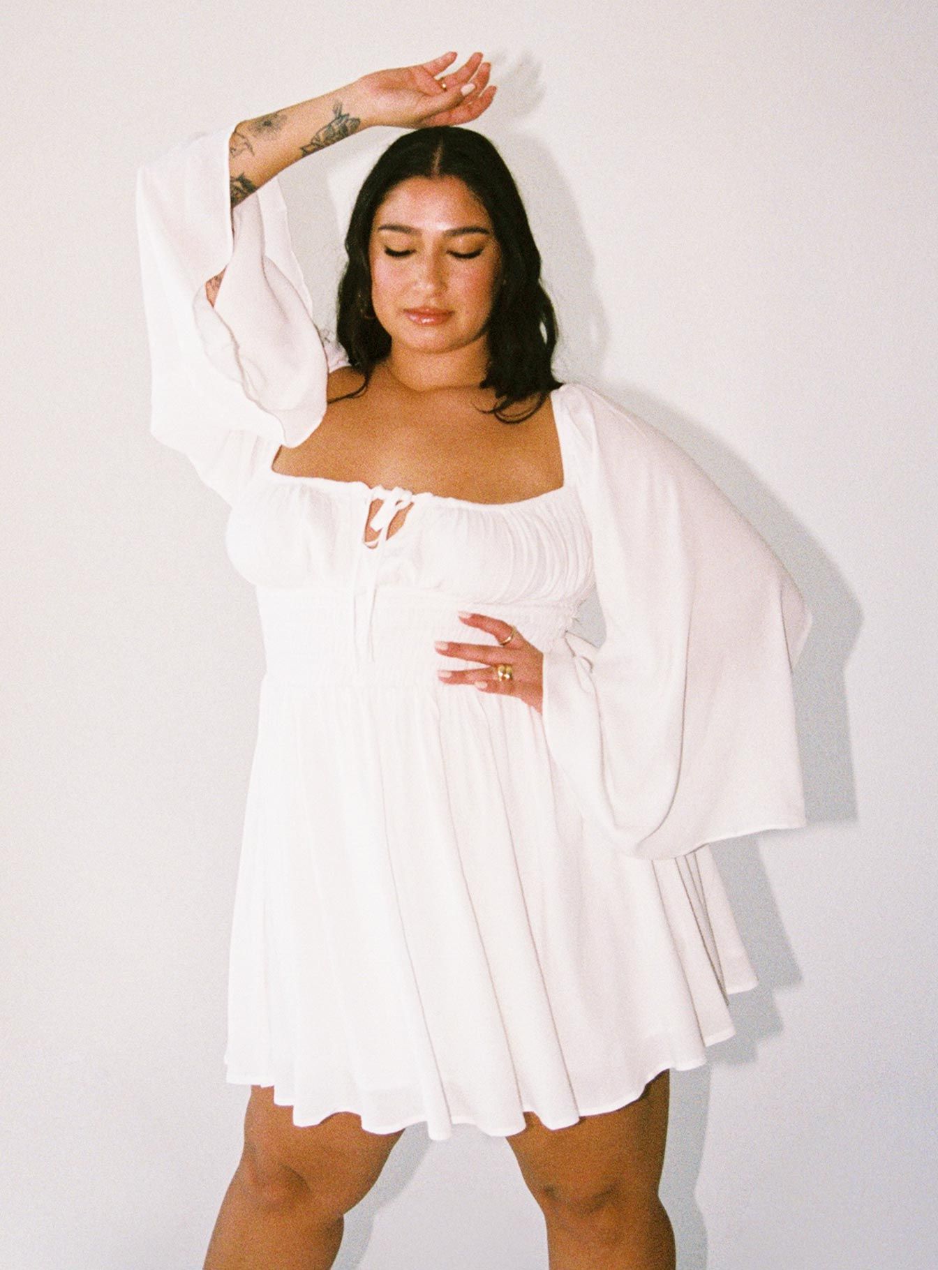 Halle Mini Dress White Curve sold by Princess Polly product image thumbnail 3