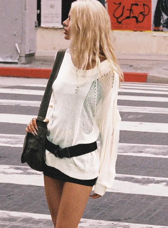 Wendy Oversized Sweater Cream sold by Princess Polly