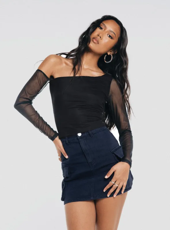 Myrtle Cargo Mini Skirt Navy sold by Princess Polly