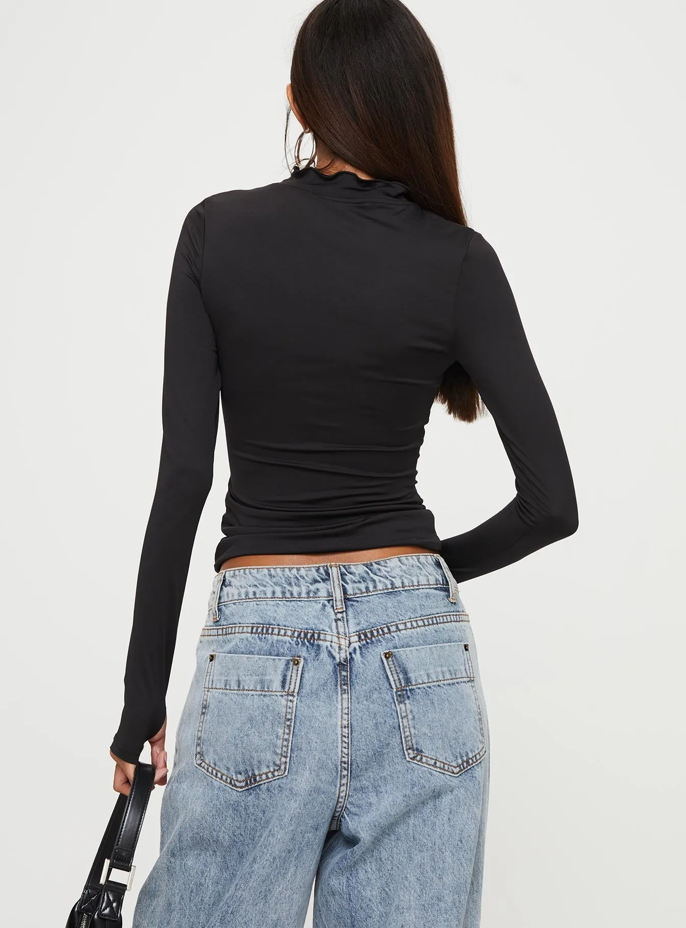 Barrelle Long Sleeve Top Black sold by Princess Polly product image thumbnail 4