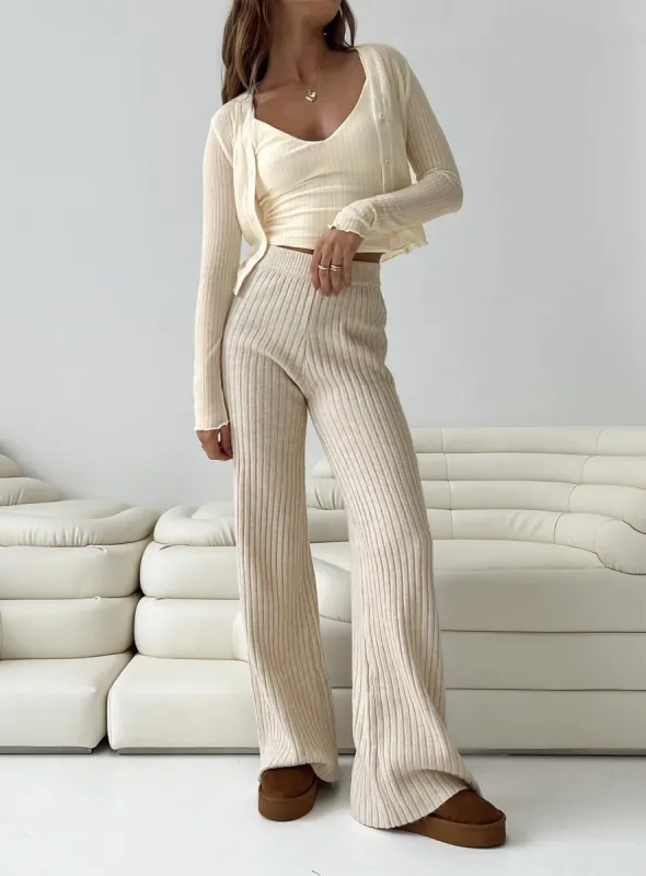 Montana Knit Pants Cream sold by Princess Polly