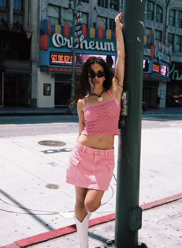 Treat Ürself denim mini skirt (pink) Ecommerce_Crop-23-12-