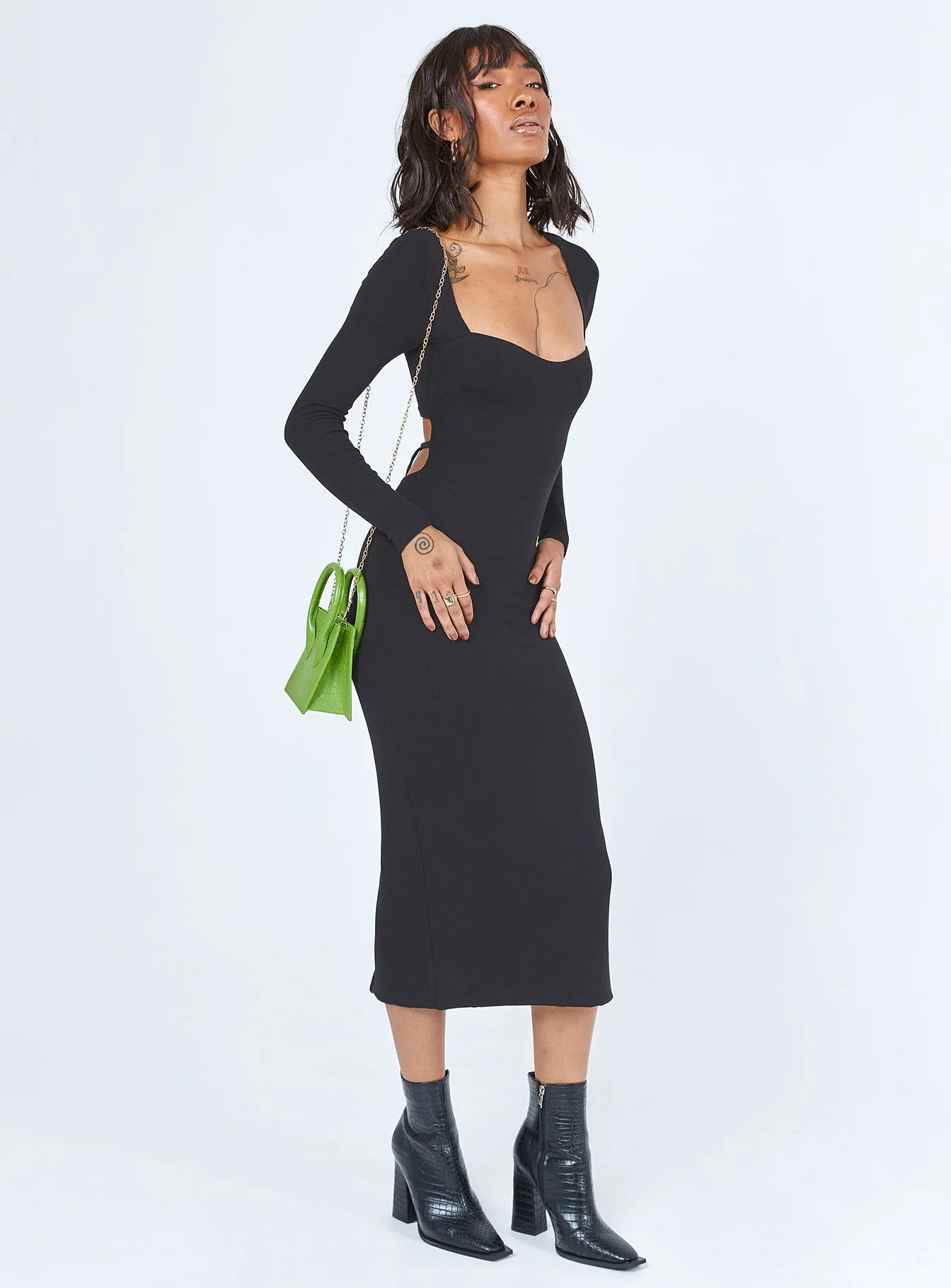 Nolan Midi Dress Black Tall sold by Princess Polly product image thumbnail 4