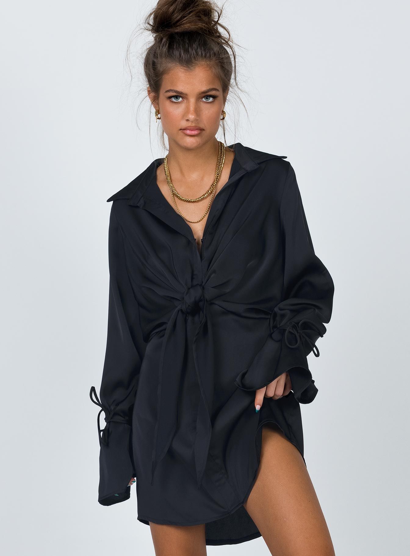 Liberty Mini Dress Black sold by Princess Polly