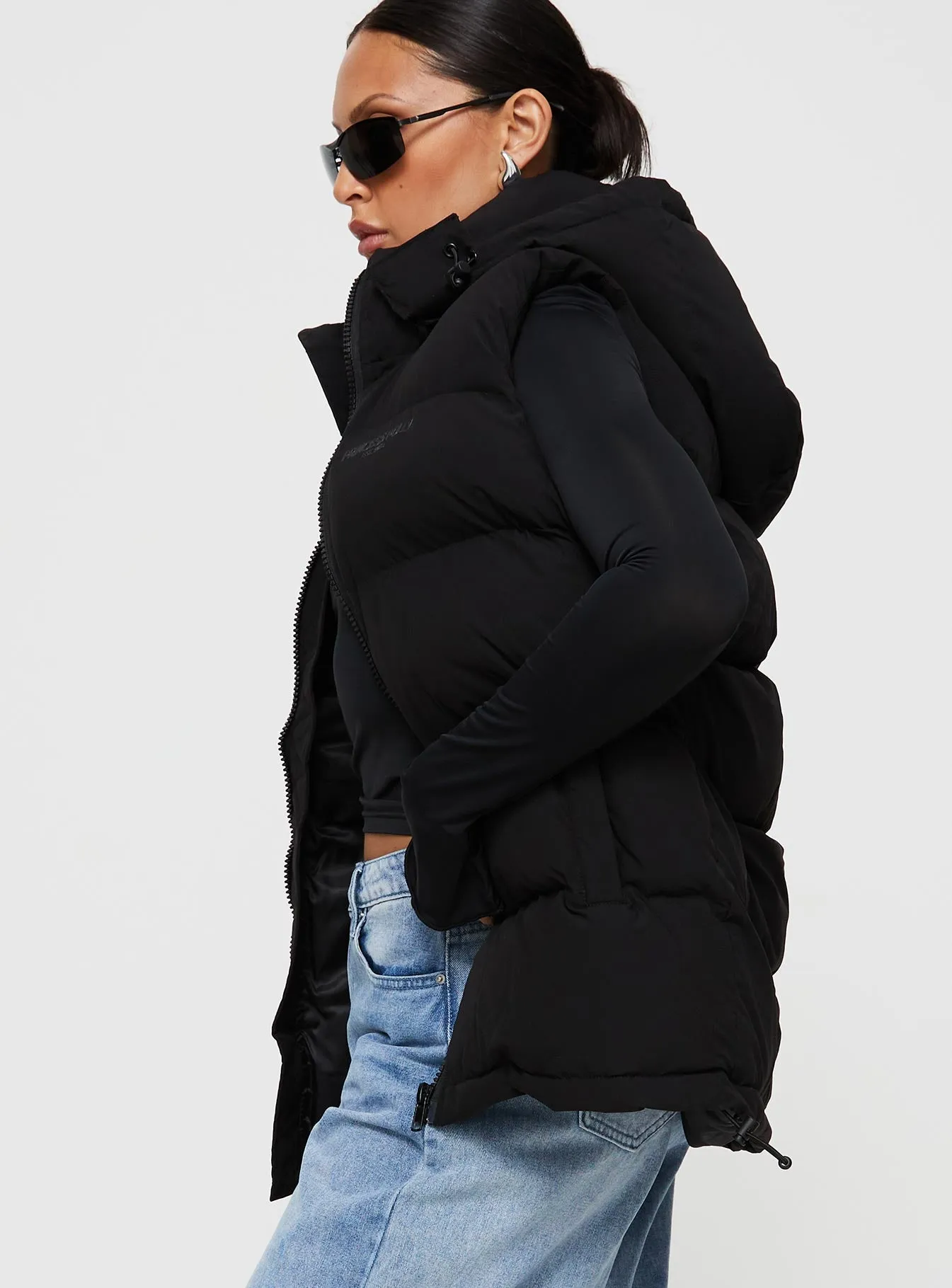 Dream Puff Technical Puffer Vest Black sold by Princess Polly product image thumbnail 4