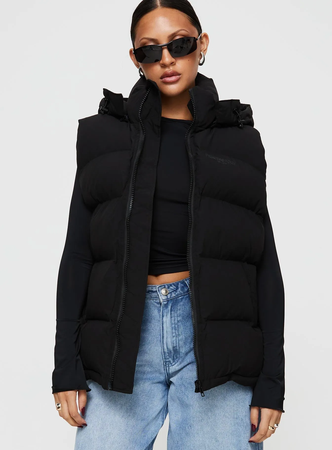Dream Puff Technical Puffer Vest Black sold by Princess Polly product image thumbnail 2