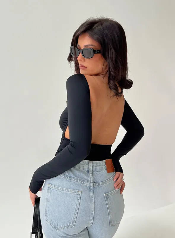 Gatewood Long Sleeve Bodysuit Black Petite sold by Princess Polly