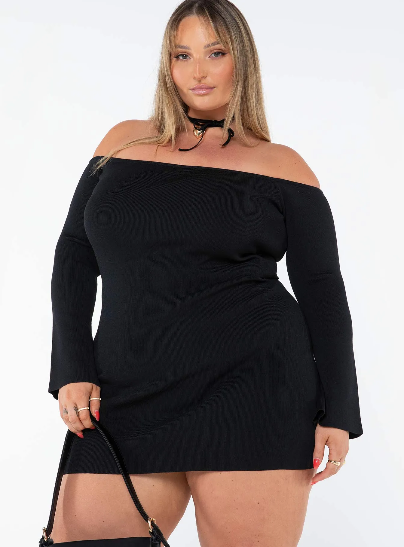 Parisa Long Sleeve Mini Dress Black Curve sold by Princess Polly product image thumbnail 2