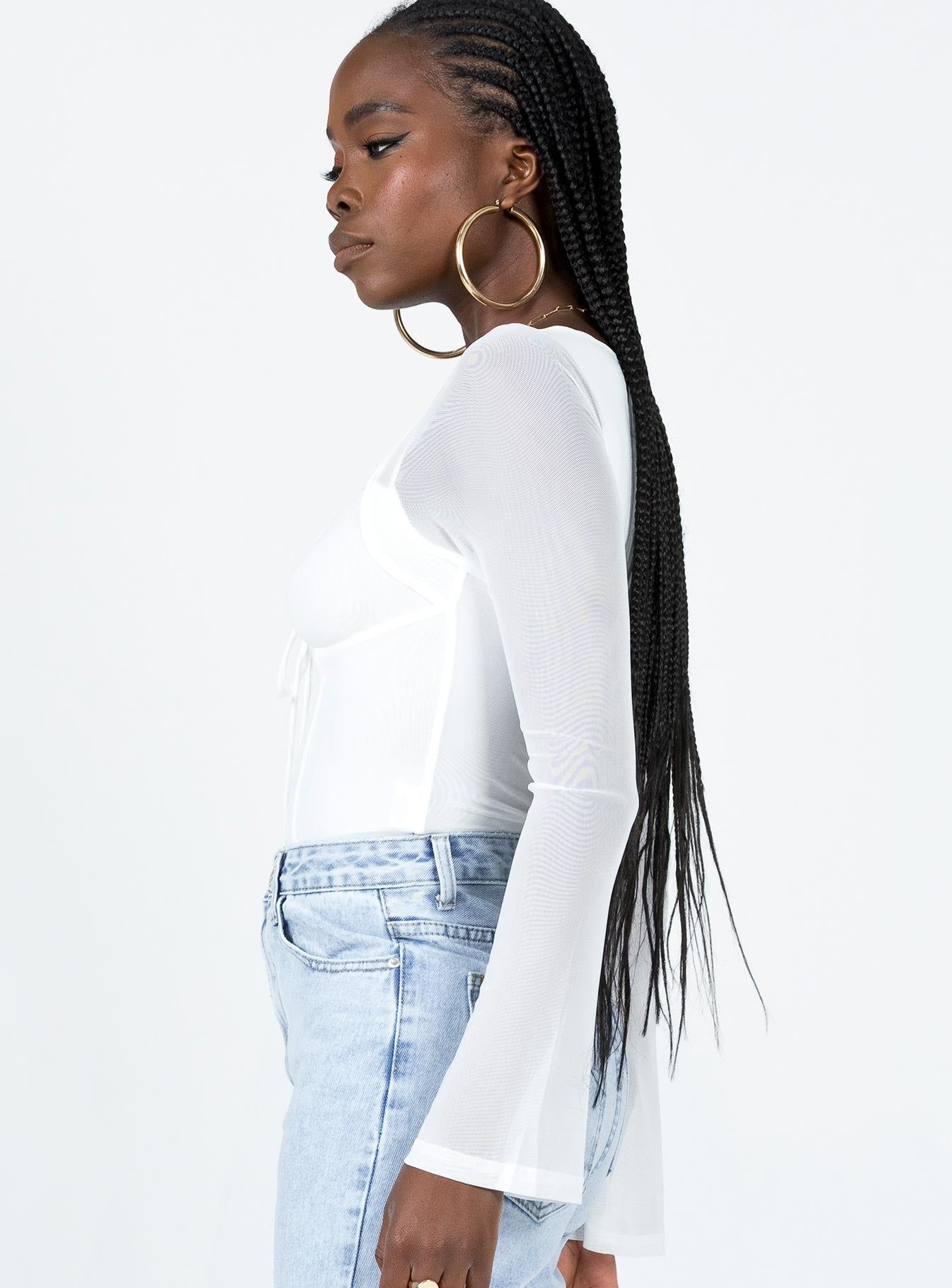 Jacob Long Sleeve Bodysuit White sold by Princess Polly product image thumbnail 4