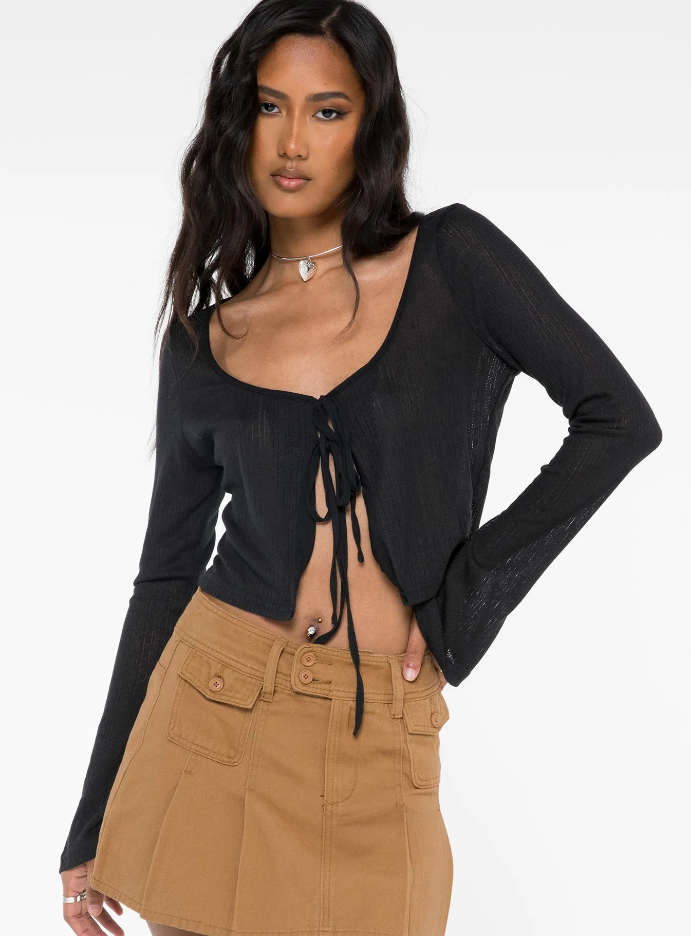 Barbaro Long Sleeve Top Black sold by Princess Polly product image thumbnail 2