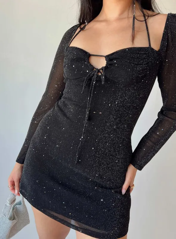 Stassie Mini Dress Black sold by Princess Polly