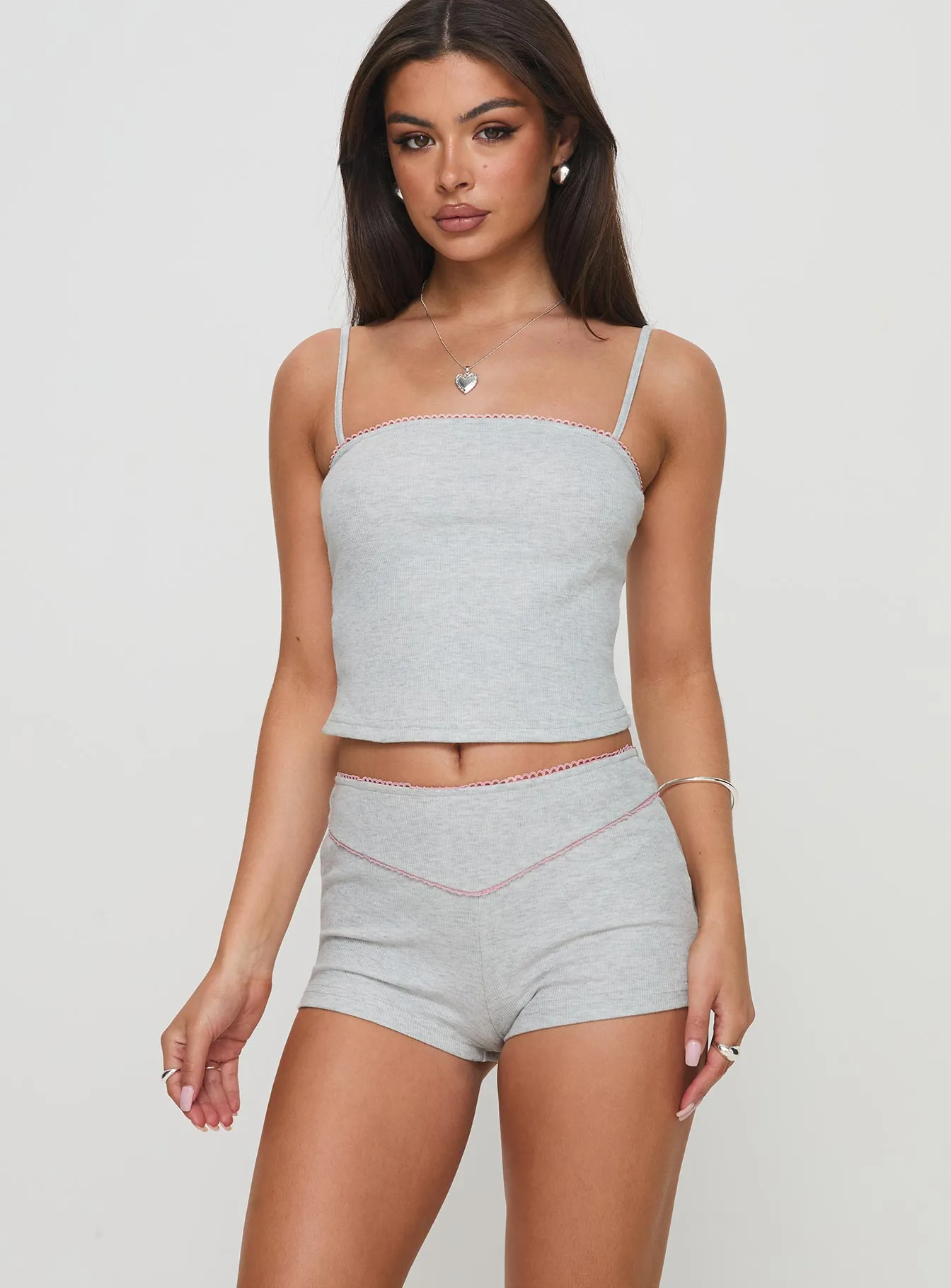 Unfolding Rib Sleep Set Grey Marle sold by Princess Polly product image thumbnail 2