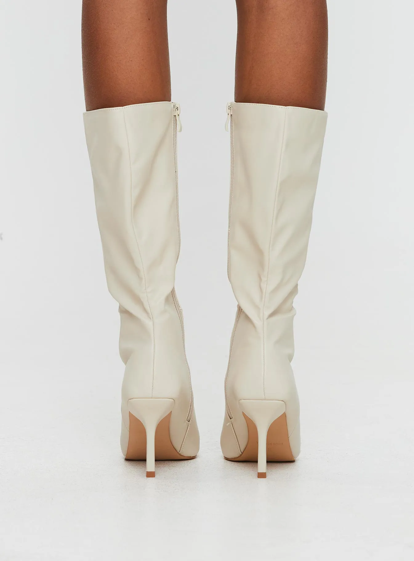 Elodiee Knee High Boots Cream sold by Princess Polly product image thumbnail 4