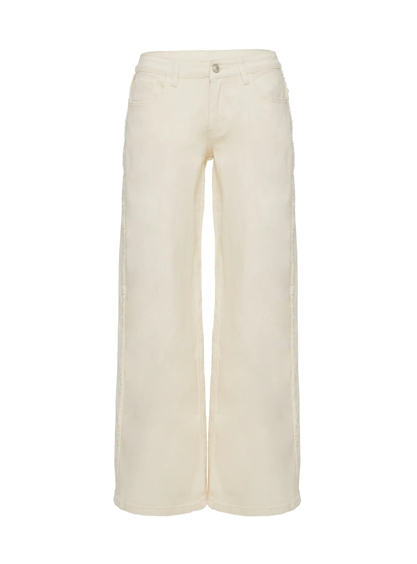 Kiaan Low Rise Wide Leg Pants Cream sold by Princess Polly product image thumbnail 5