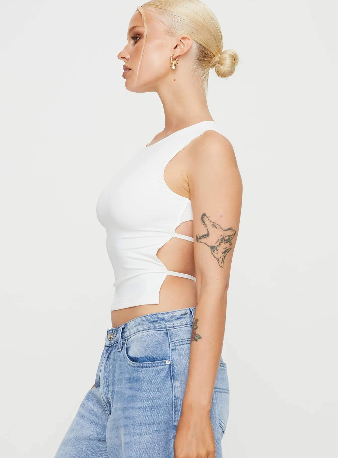 Stanser Tank Top White sold by Princess Polly product image thumbnail 4