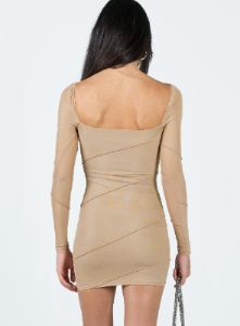 Navaline Mini Dress Beige sold by Princess Polly