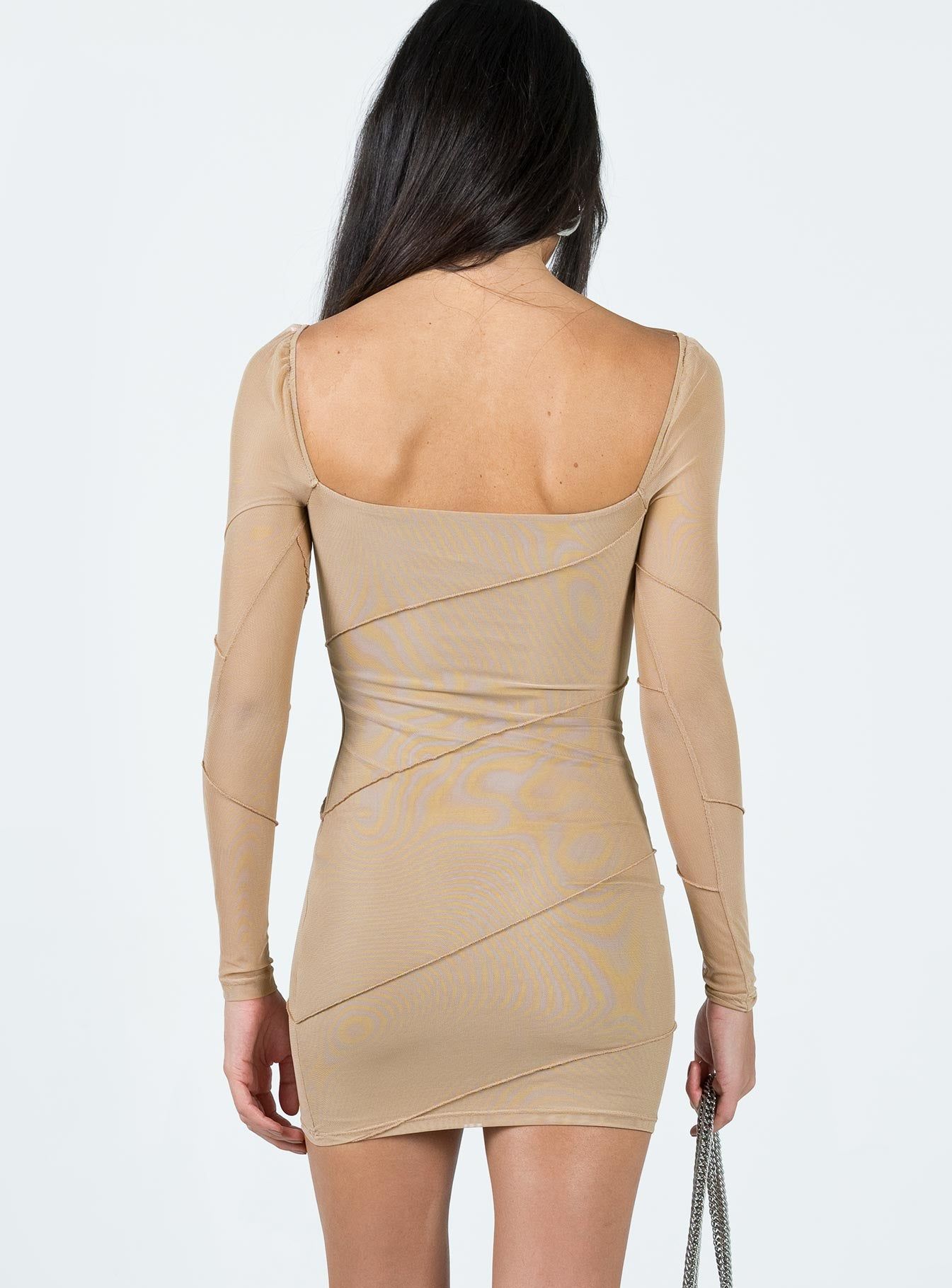 Navaline Mini Dress Beige sold by Princess Polly product image thumbnail 4
