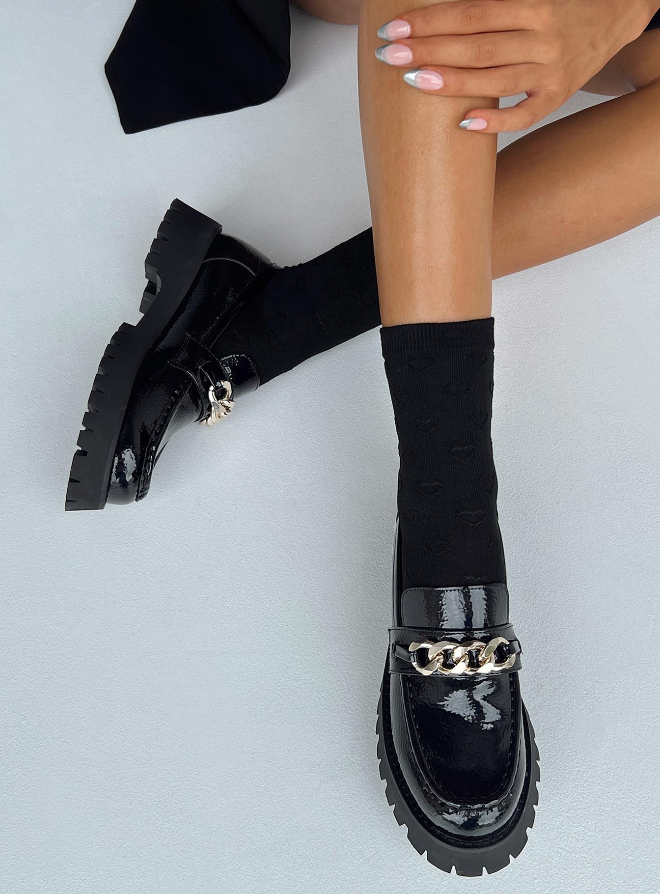 Lucille Loafer Patent Black sold by Princess Polly
