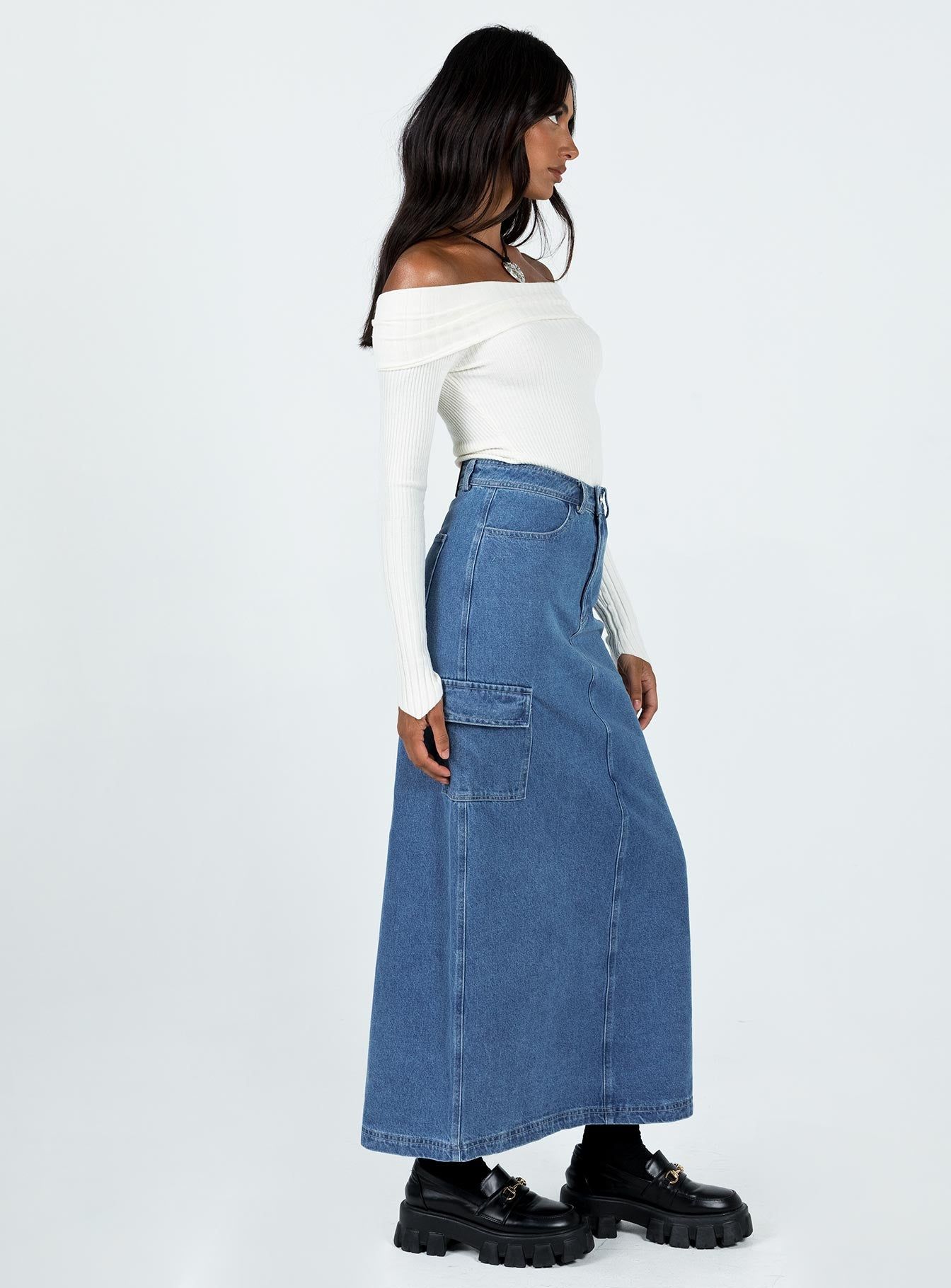 Harben Denim Maxi Skirt sold by Princess Polly product image thumbnail 4
