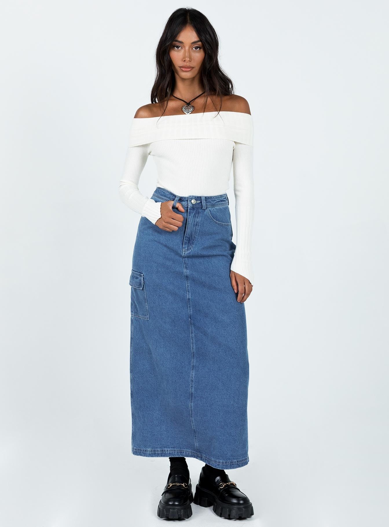 Harben Denim Maxi Skirt sold by Princess Polly product image thumbnail 3