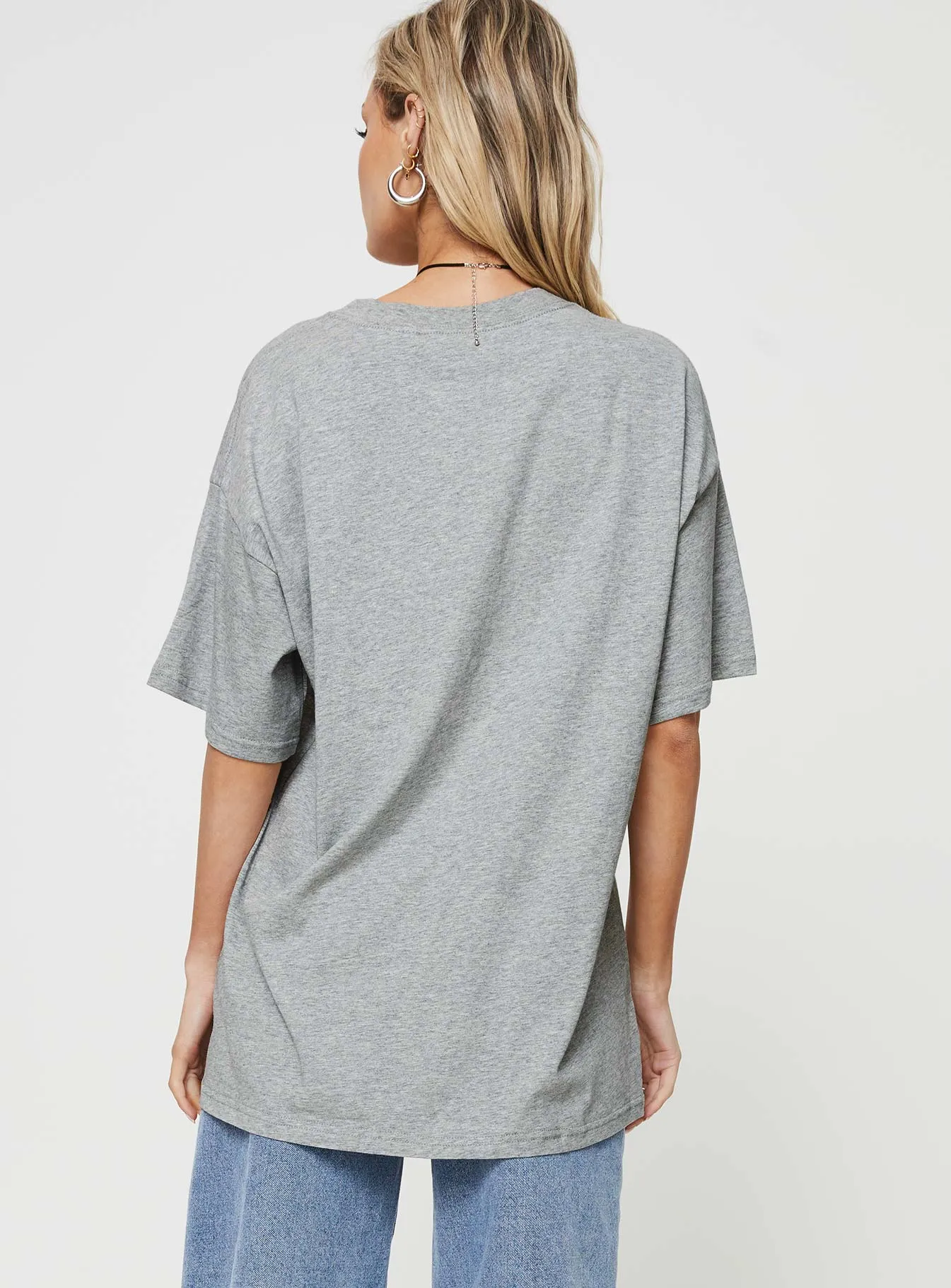 Guns & Roses Illusion Oversized Tee Grey sold by Princess Polly product image thumbnail 5