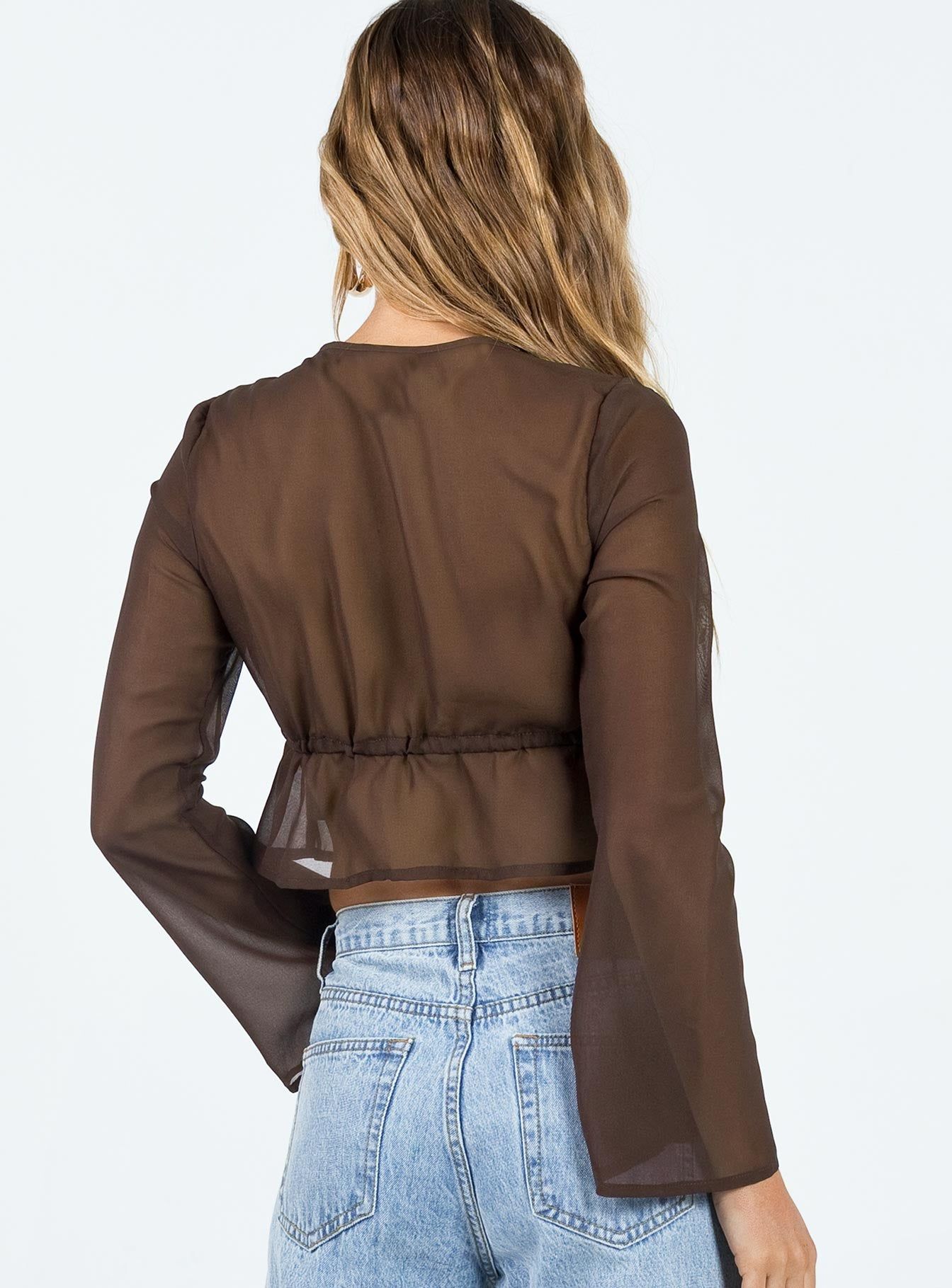 Kenney Long Sleeve Top Brown sold by Princess Polly product image thumbnail 5
