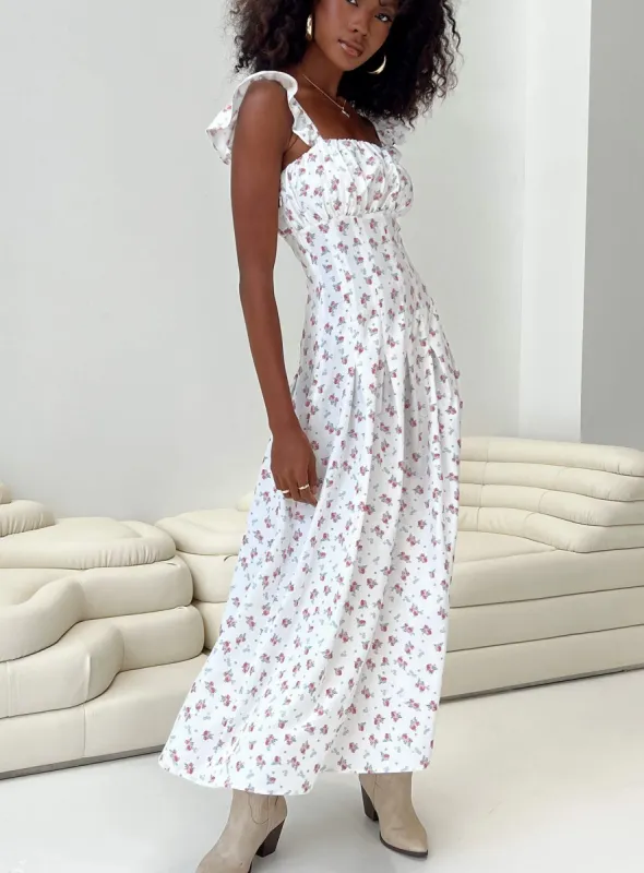 Alver Maxi Dress White Floral made by Princess Polly