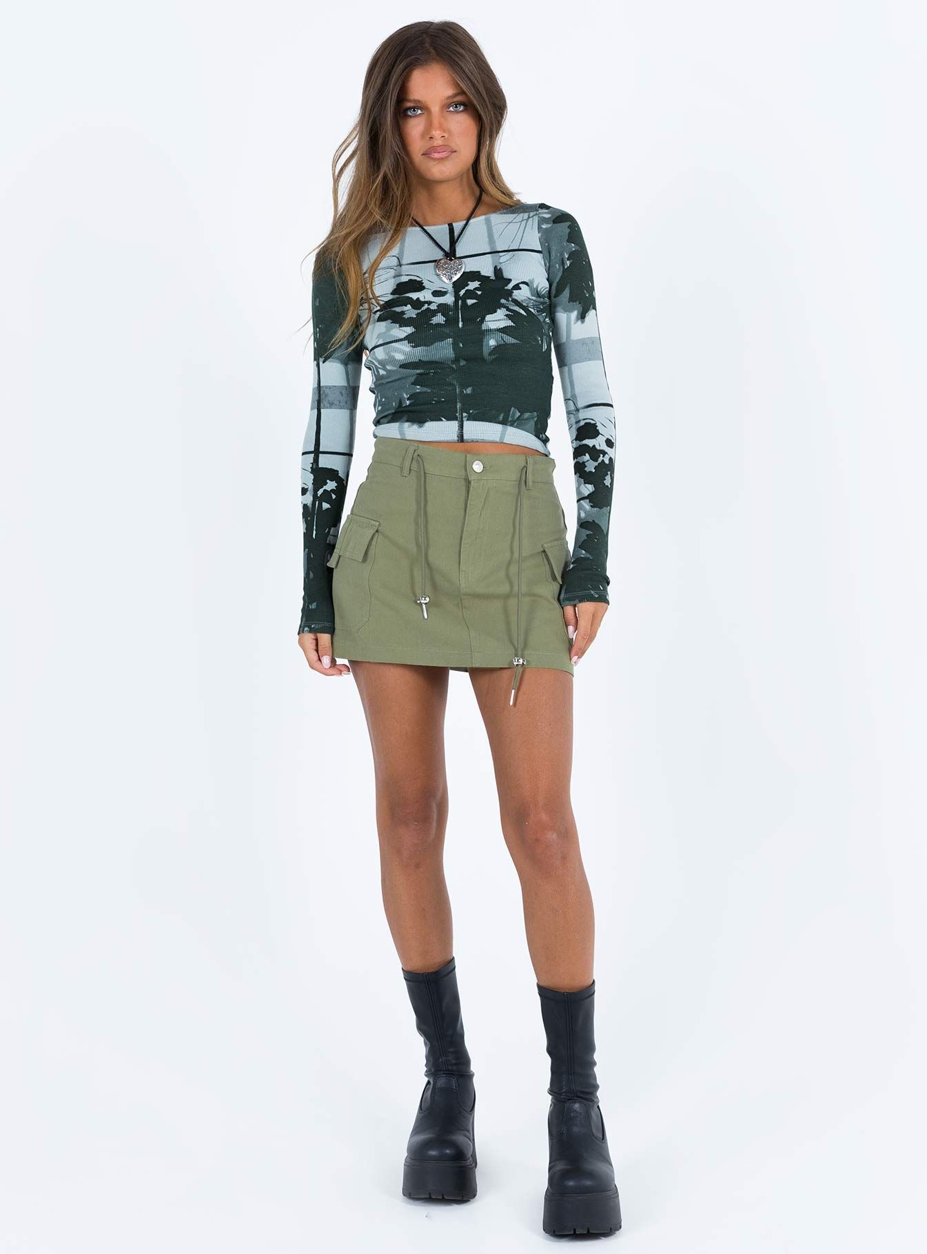 Torres Cargo Mini Skirt Khaki sold by Princess Polly product image thumbnail 4