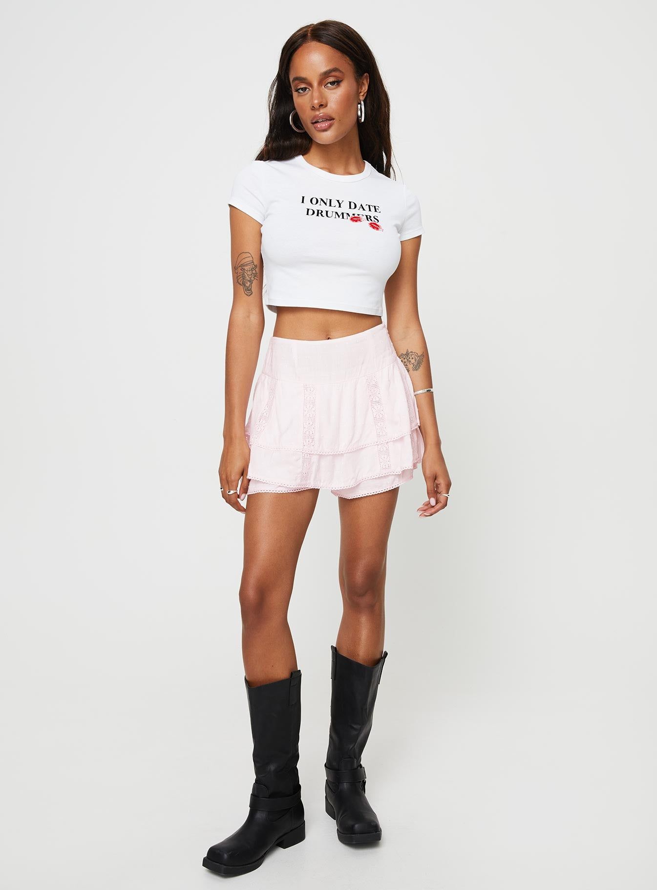 Drummers Baby Tee White sold by Princess Polly product image thumbnail 4