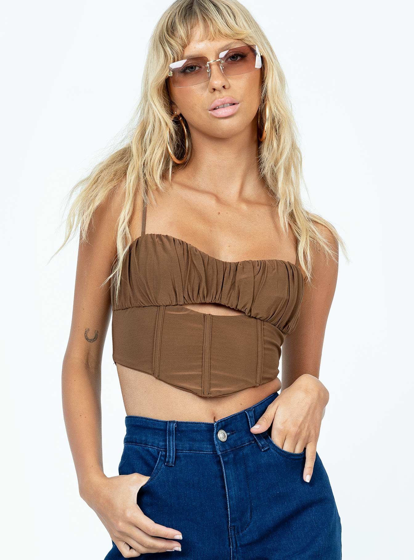 Hazelwood Top Brown sold by Princess Polly product image thumbnail 2
