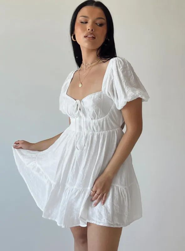 Britten Mini Dress White sold by Princess Polly