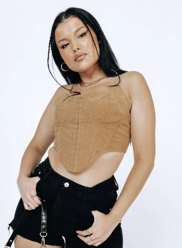 Valora Top Tan sold by Princess Polly