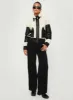 Rachale Faux Leather Shearling Jacket Black / Cream sold by Princess Polly