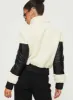 Rachale Faux Leather Shearling Jacket Black / Cream sold by Princess Polly