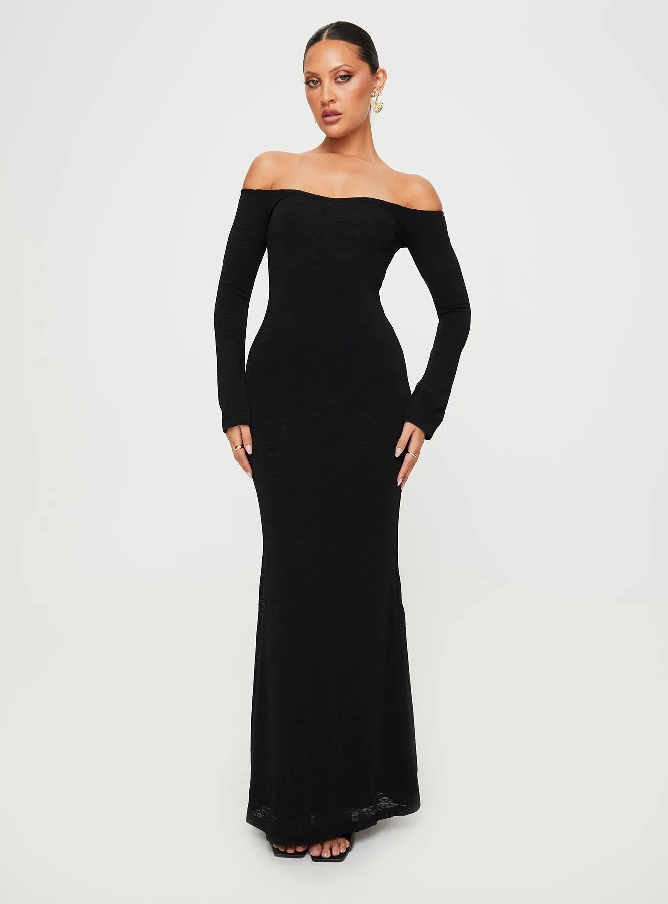 Korey Off The Shoulder Maxi Dress Black sold by Princess Polly product image thumbnail 2