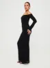 Korey Off The Shoulder Maxi Dress Black sold by Princess Polly