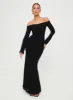 Korey Off The Shoulder Maxi Dress Black sold by Princess Polly