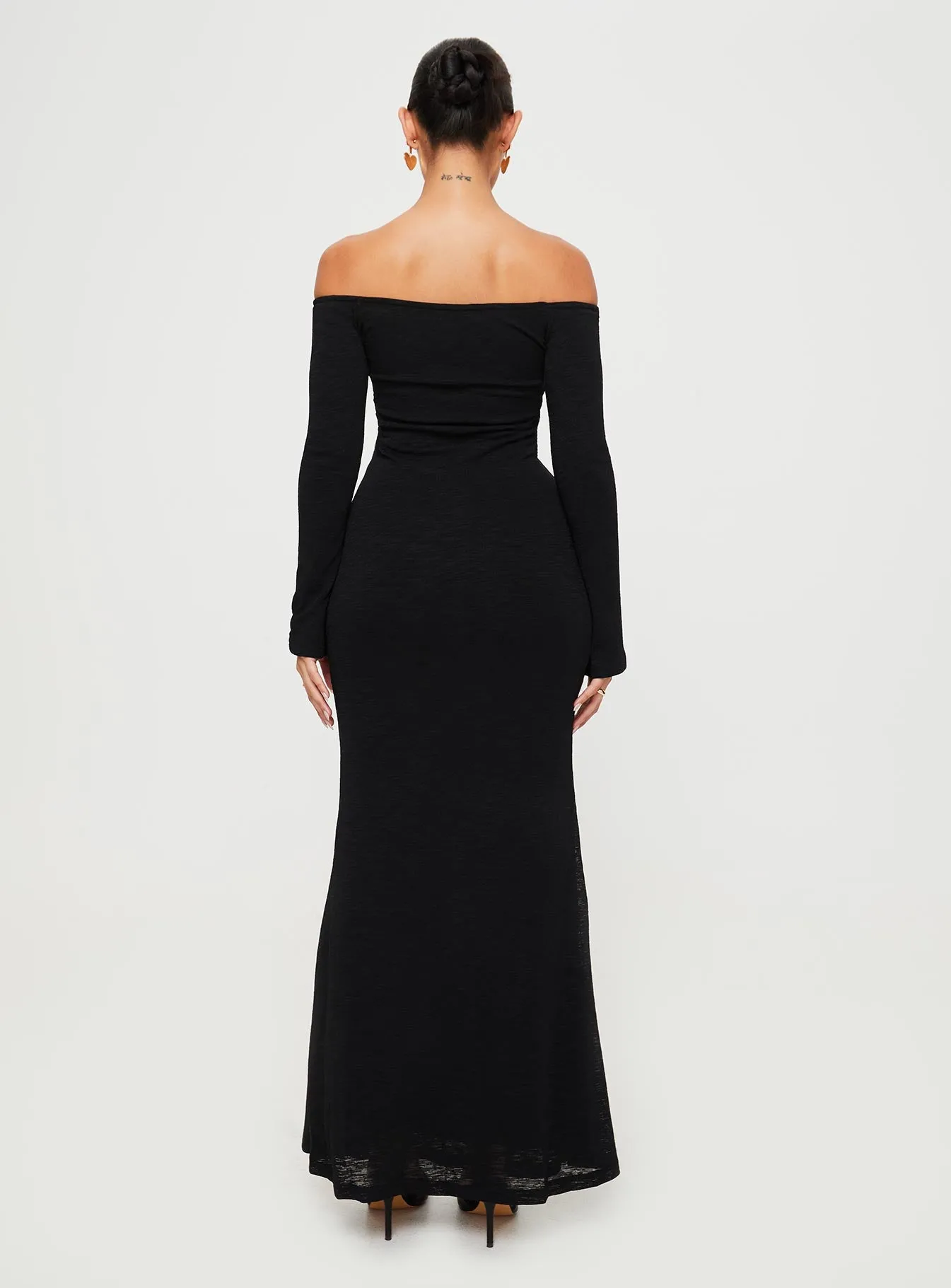 Korey Off The Shoulder Maxi Dress Black sold by Princess Polly product image thumbnail 5