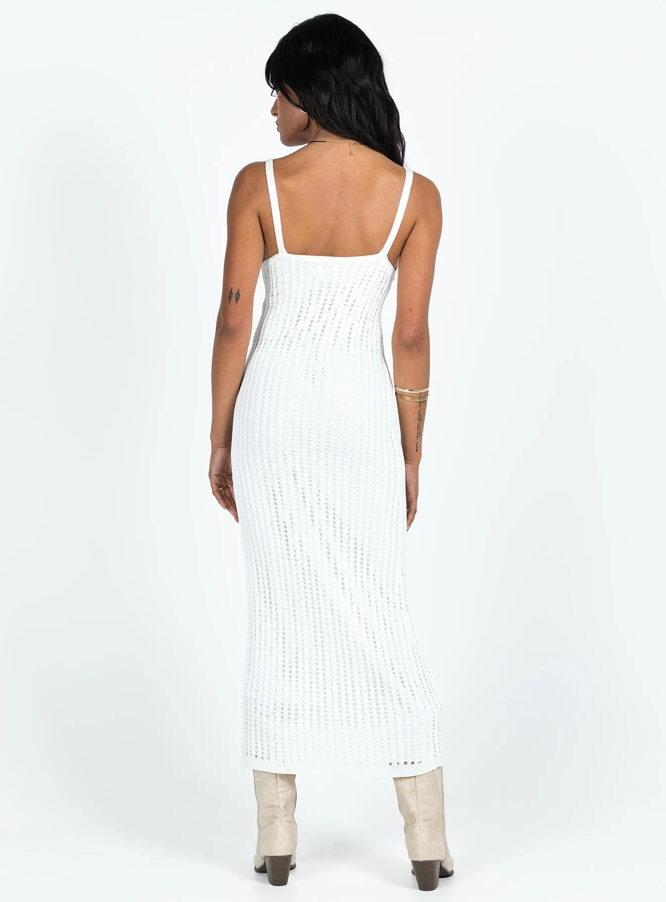 Francie Knit Midi Dress White sold by Princess Polly product image thumbnail 5