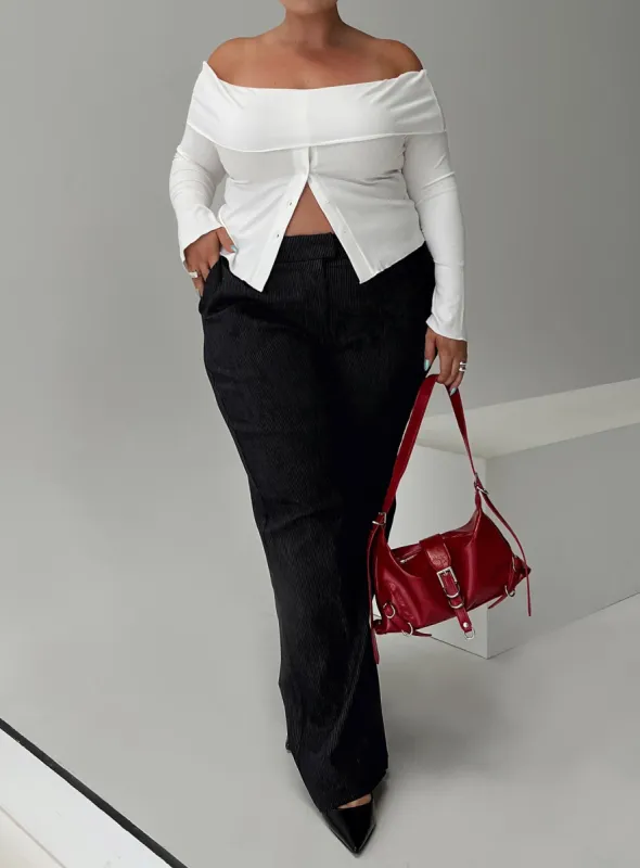 Jeller Pinstripe Pants Black Curve sold by Princess Polly