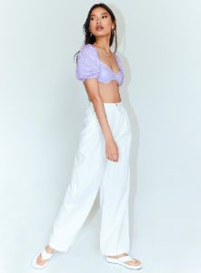 Ayla Linen Pants White Petite sold by Princess Polly