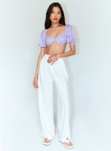 Ayla Linen Pants White Petite sold by Princess Polly