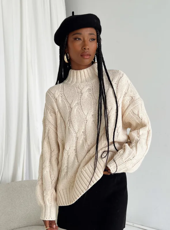 Jendi Sweater Cream sold by Princess Polly