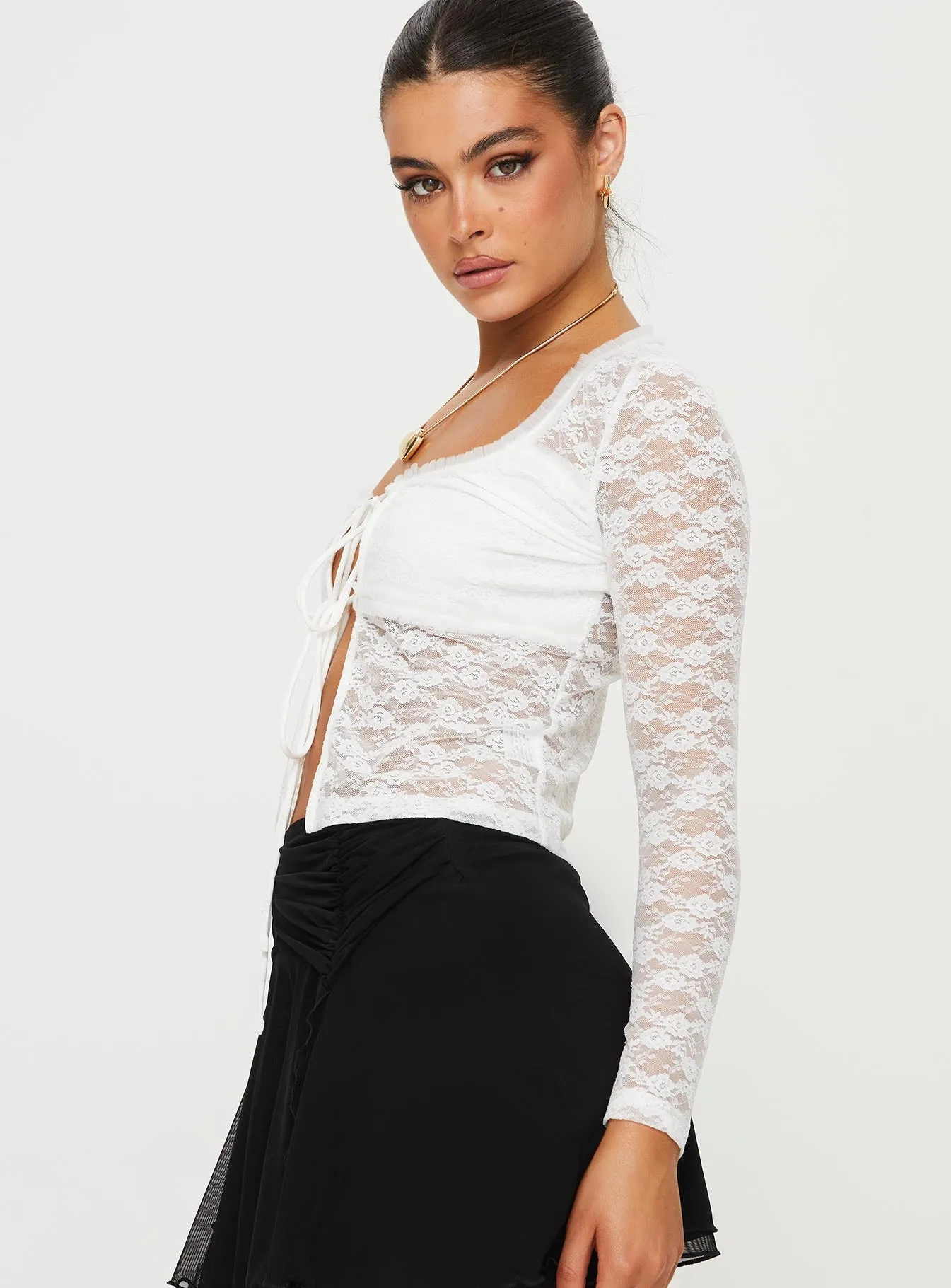 Cantone Long Sleeve Top White sold by Princess Polly product image thumbnail 4